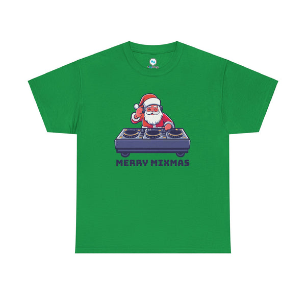 Merry Mixmas DJ Santa - Unisex Heavy Cotton Tee