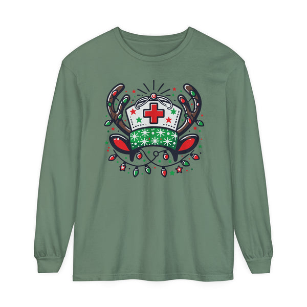 Reindeer Nurse - Long Sleeve Tee Shirt