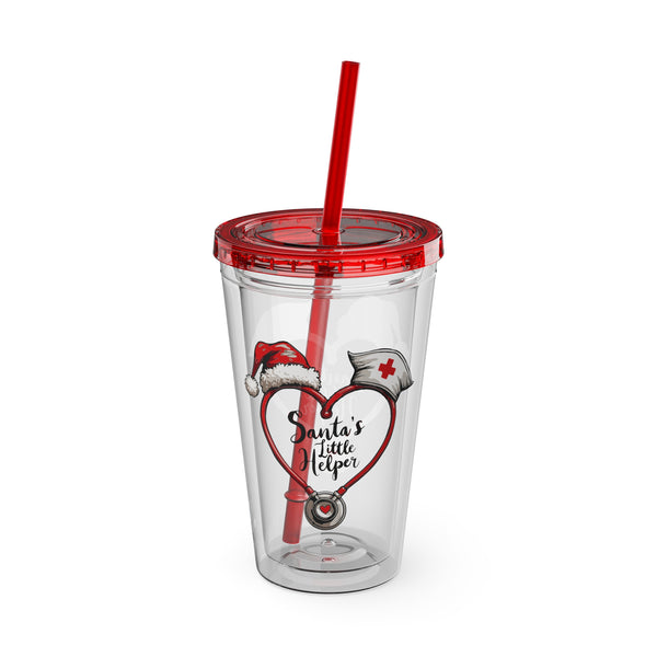 Santa's Little Helper - Sunsplash Tumbler with Straw