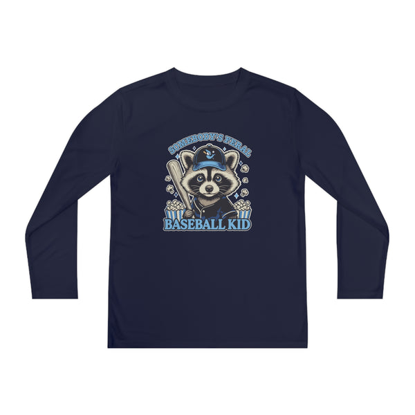 "Somebody's Feral Baseball Kid" - Kids Long Sleeve Tee