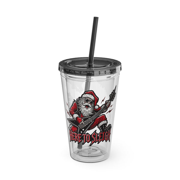 Here To Sleigh - Sunsplash 16oz Tumbler with Straw