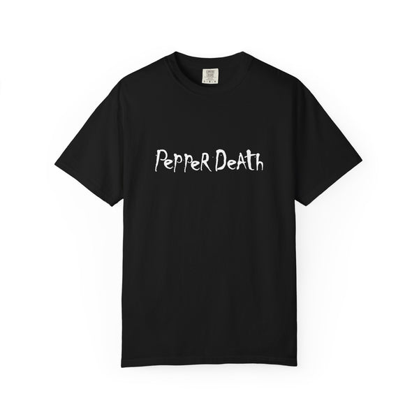Pepper Death Graphic T-Shirt — Minimal Handwritten Logo Tee