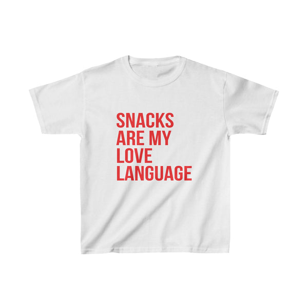 Snacks Are My Love Language Kids Tee