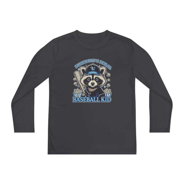 "Somebody's Feral Baseball Kid" - Kids Long Sleeve Tee