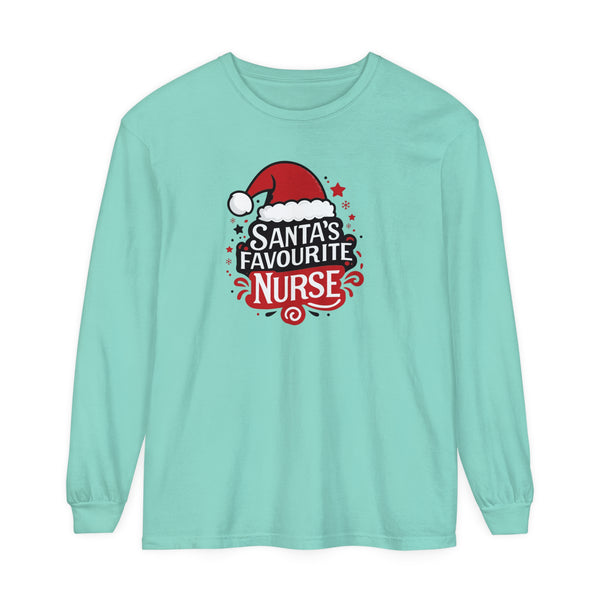 Santa's Favorite Nurse - Long Sleeve Tee Shirt