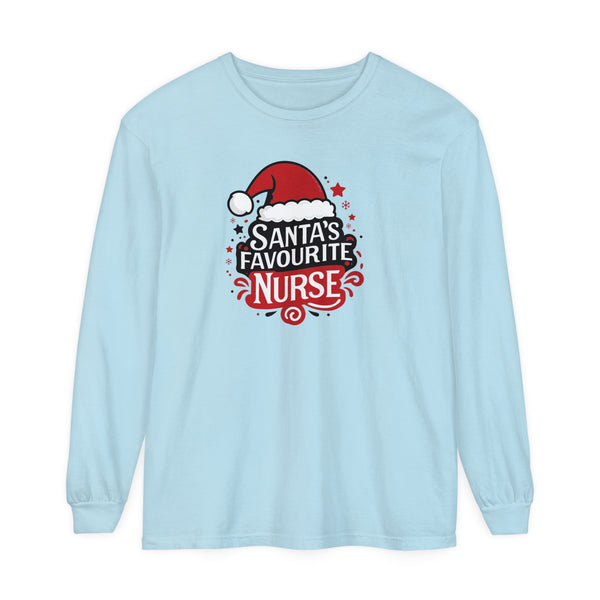 Santa's Favorite Nurse - Long Sleeve Tee Shirt