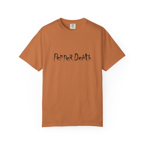 Pepper Death Graphic T-Shirt — Minimal Handwritten Logo Tee