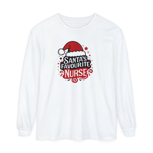 Santa's Favorite Nurse - Long Sleeve Tee Shirt