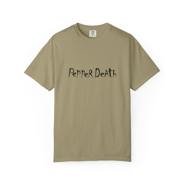 Pepper Death Graphic T-Shirt — Minimal Handwritten Logo Tee