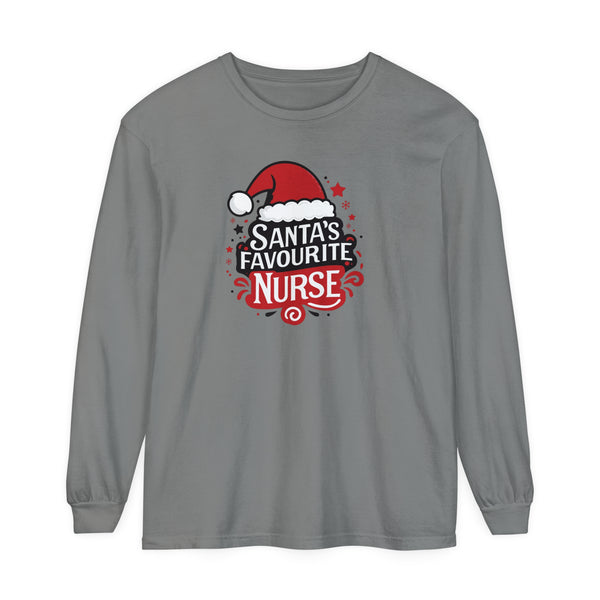 Santa's Favorite Nurse - Long Sleeve Tee Shirt