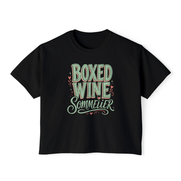 Boxed Wine Sommelier - Womens Boxy Tee