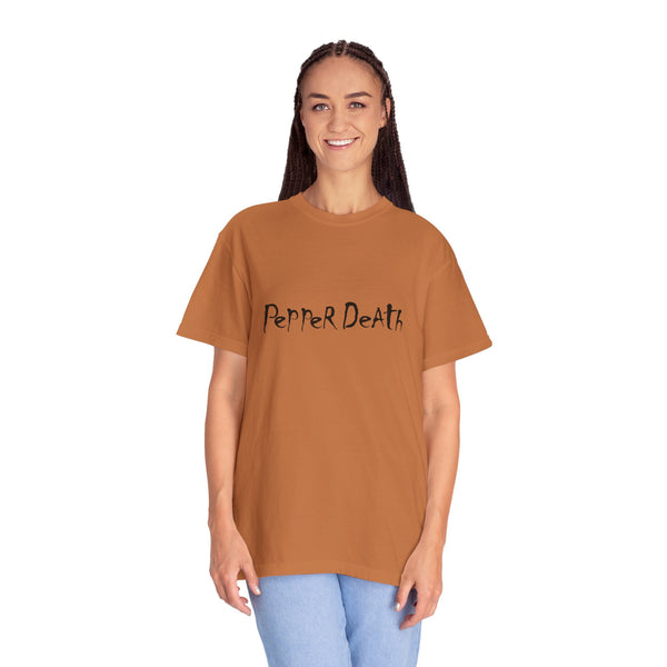 Pepper Death Graphic T-Shirt — Minimal Handwritten Logo Tee