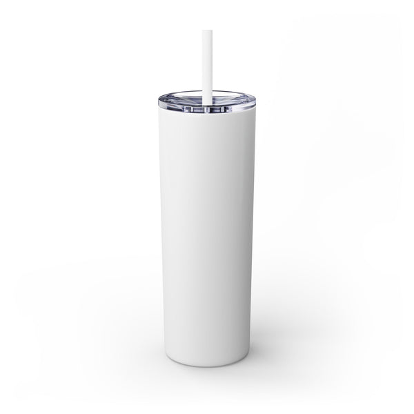 It's About To Get Real Basic - Skinny Tumbler with Straw, 20oz