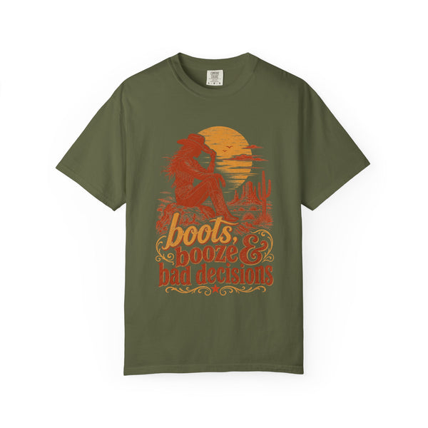Boots Booze & Bad Decisions - Comfort Colors Tee
