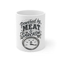 Powered by Meat & Sarcasm - Mug
