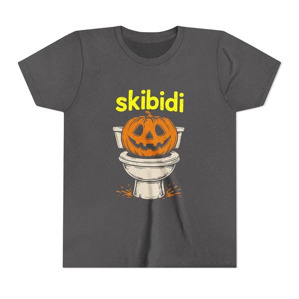 Halloween Skibidi Pumpkin Toilet Tee for Kids
