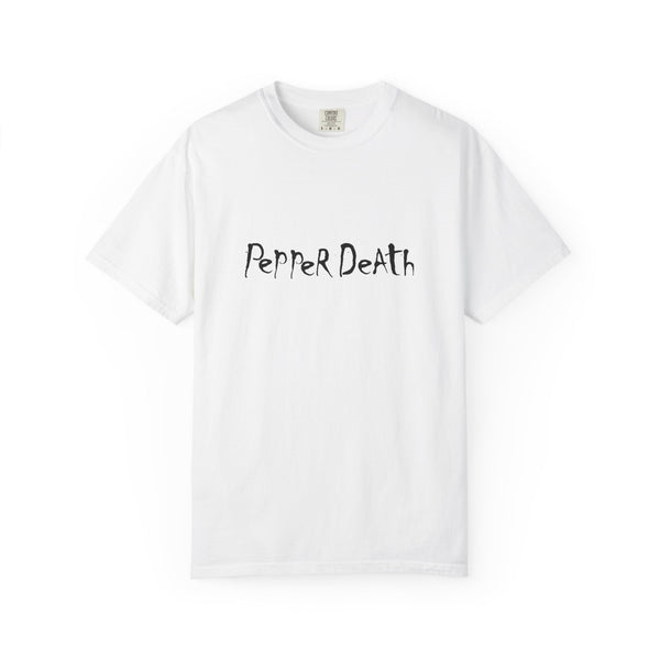 Pepper Death Graphic T-Shirt — Minimal Handwritten Logo Tee