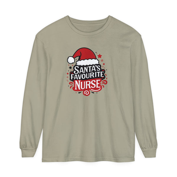 Santa's Favorite Nurse - Long Sleeve Tee Shirt