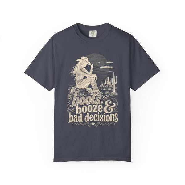 Boots Booze & Bad Decisions - Comfort Colors Tee