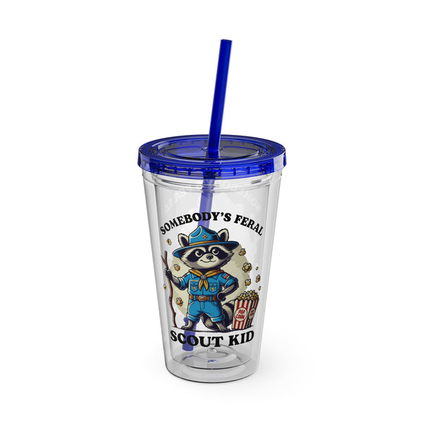 Somebody's Feral Scout Kid - Sunsplash Tumbler with Straw