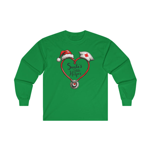 Santa's Little Helper Long Sleeve Tee - Unisex Holiday Shirt