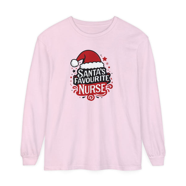 Santa's Favorite Nurse - Long Sleeve Tee Shirt