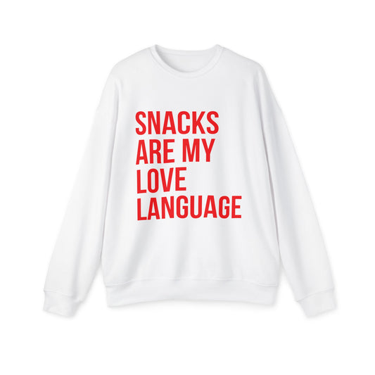 Snacks Are My Love Language Drop-Shoulder Sweatshirt