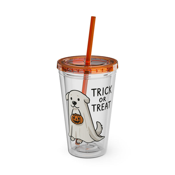 "Boo Dog" - Tumbler with Straw, 16oz