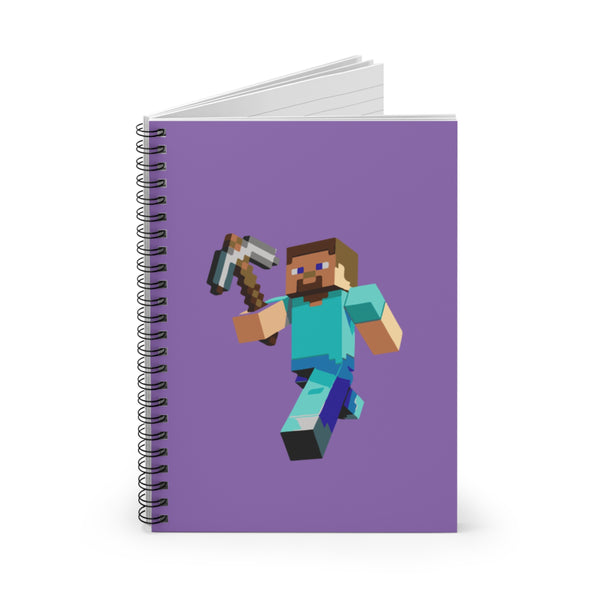 Minecraft-Themed Spiral Notebook, Ruled Line Journal for Gamers.