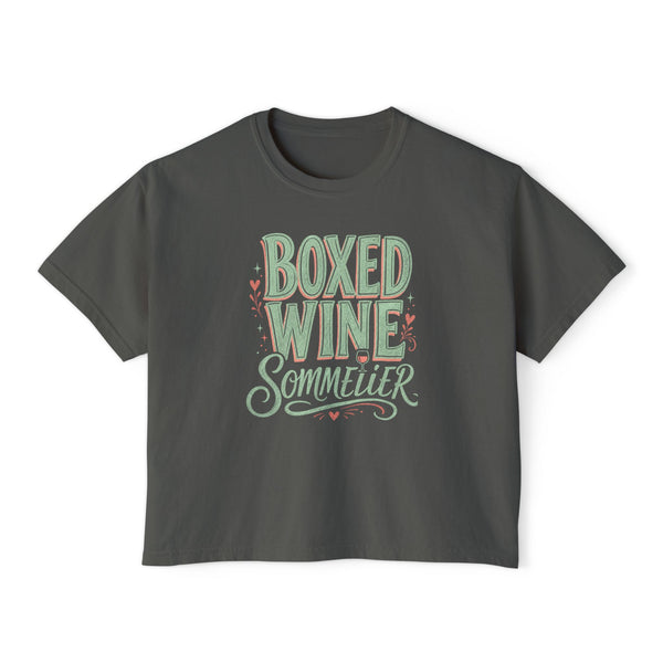 Boxed Wine Sommelier - Womens Boxy Tee