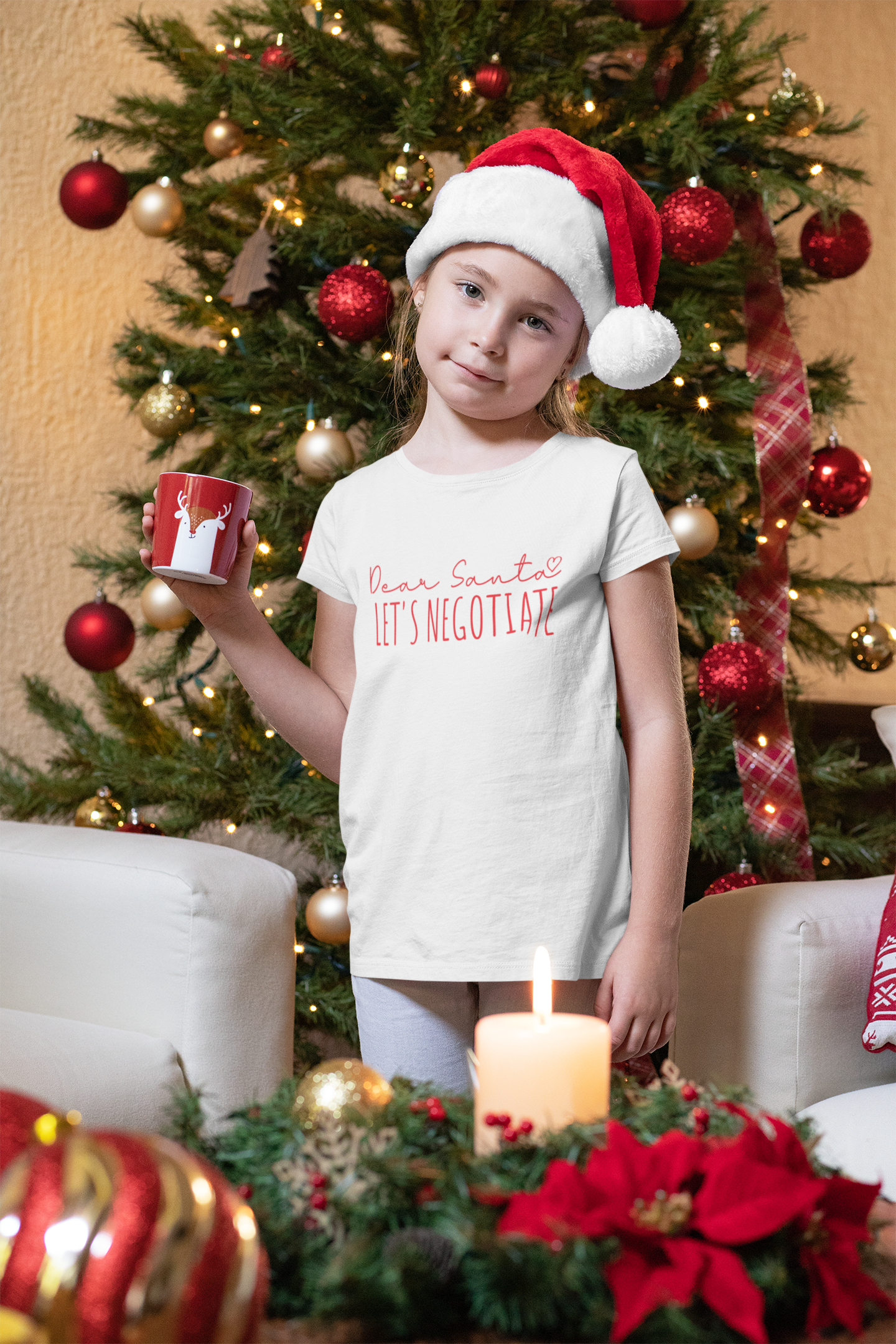 Dear Santa, Let's Negotiate Kids Tee